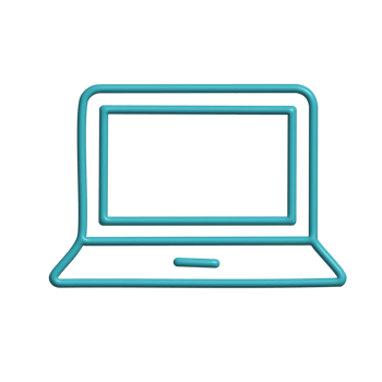 Minimalist 3D Laptop Outline Icon Technology and Digital Design png