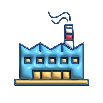 3D Factory Icon Industrial Manufacturing Symbol png