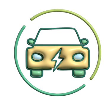 3D Electric Car Icon Eco-Friendly Vehicle Symbol png