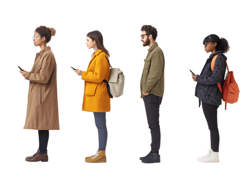 Four people in line png