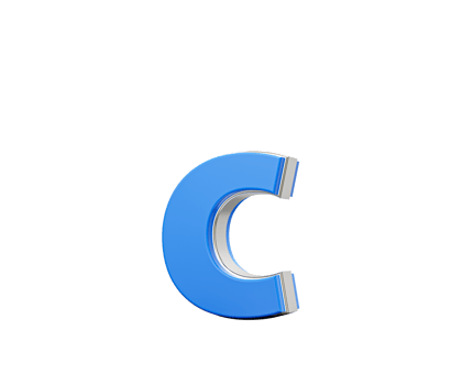 Blue Small Letter c Alphabet c Gleams With Its Sleek Modern Design With Sharp Edges 3D Illustration png
