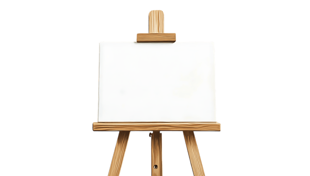 Blank canvas on easel png