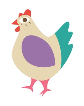 Colorful decorative chicken. Isolated illustration for Easter design vector