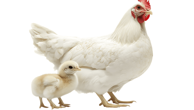 White hen with chick png