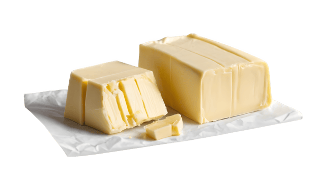 Butter on a white paper plate png