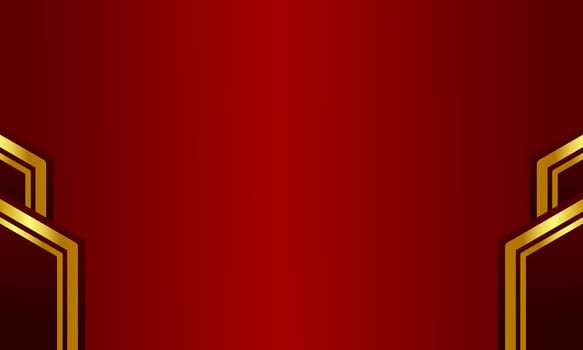 Elegant luxury background with gold geometric patterns on deep red gradient vector