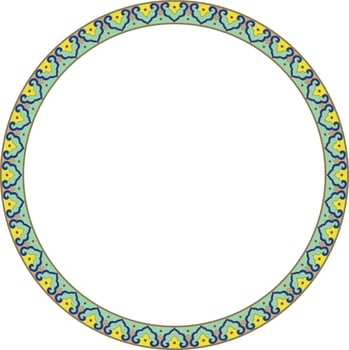 colored round Chinese ornament. Frame, border, circle, ring of Asian peoples of the East. vector