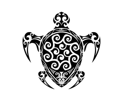 Maori tribal turtle reptile animal tattoo ornament vector