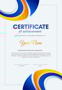 colorful abstract award certificate design template.. vector