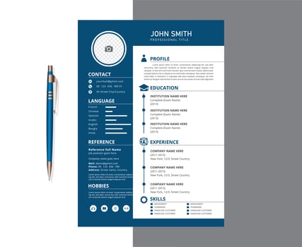 Simple professional cv and resume template vector