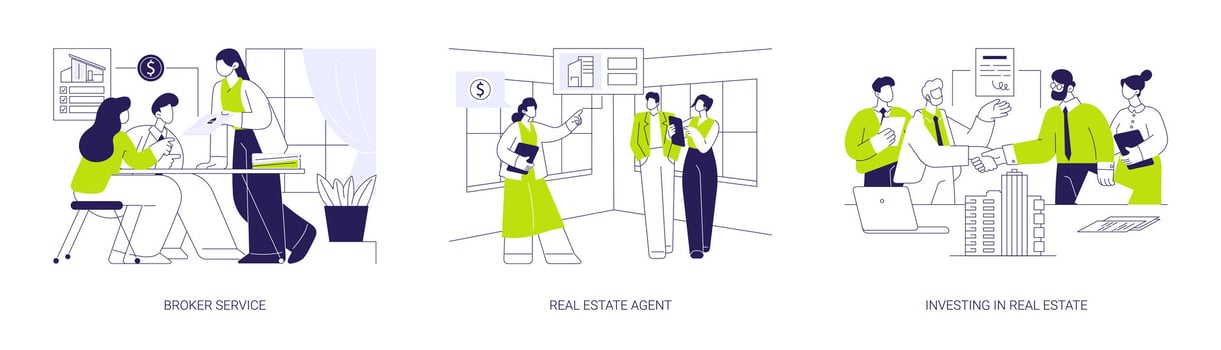 Real estate business abstract concept illustrations. vector