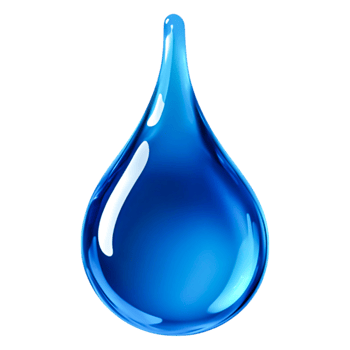 Transparent Blue Water Drop With High Reflection and Glossy Texture png