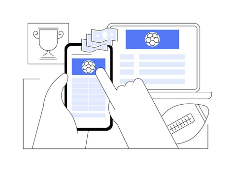 Sport betting app isolated cartoon illustrations. vector