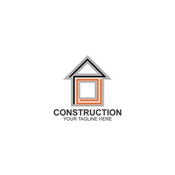 letter o logo icon for construction with creative illustration vector