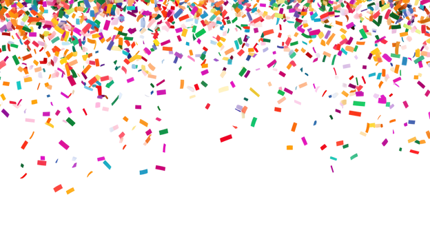 Festive Celebration Background with Falling Colorful Confetti on a transparent Backdrop png