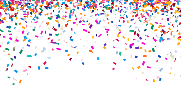 Colorful confetti explosion on transparent background, perfect for celebrations and festivities png