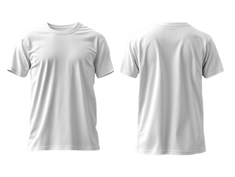 White t-shirt mockup set, front and back view, suitable for design png