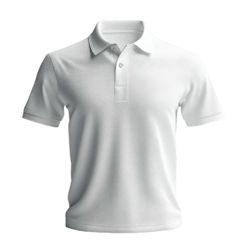 plain white polo shirt with classic collar and short sleeves, perfect for casual or semi formal occasions png