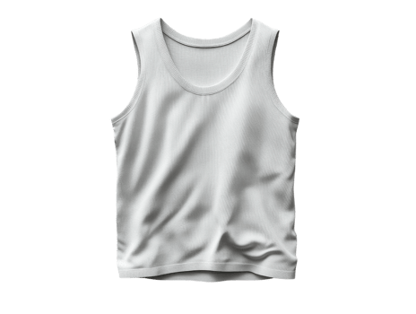 Light gray tank top with relaxed fit, perfect for casual wear or workouts png