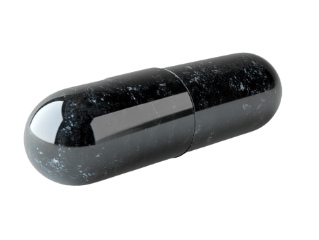 glossy black capsule with smooth surface and subtle speckles, ideal for health products png