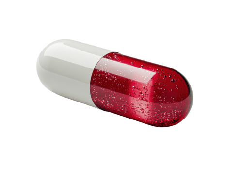red and white capsule with bubbles, symbolizing health and medicine png