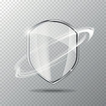Glass screen set. Protection shield concept. Security badge icon. Privacy banner shield. Security label. vector