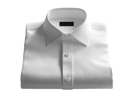 Folded white dress shirt with classic collar and buttons, perfect for formal occasions png