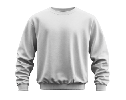 Light gray sweatshirt with long sleeves and ribbed cuffs, perfect for casual wear png