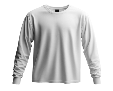 White long sleeve shirt, plain design, suitable for casual wear or layering png