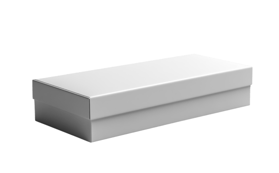 sleek white box with reflective surface, perfect for packaging or storage png