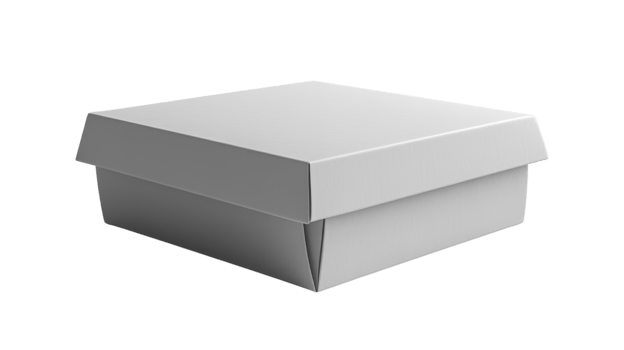 plain white box with lid, perfect for packaging or storage needs png