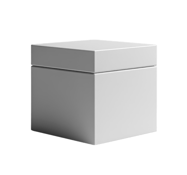 Minimalist white box with smooth surface and clean lines, perfect for packaging or storage png
