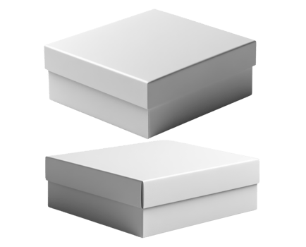Set of Minimalist white gift boxes stacked, perfect for any occasion png