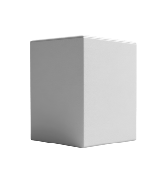 Minimalist white cube on transparency background, perfect for product display png