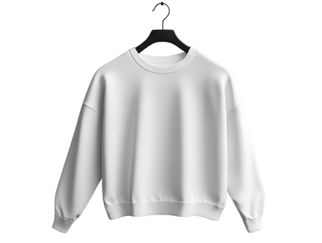 plain white sweatshirt hanging on black hanger, showcasing simple and clean design png