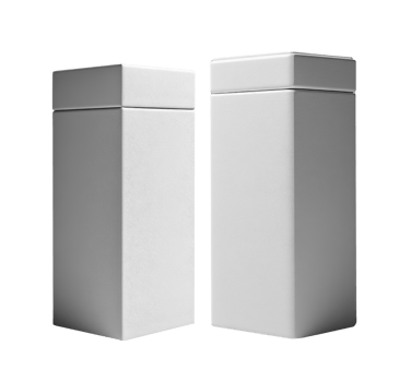 Minimalist white packaging boxes with sleek design png