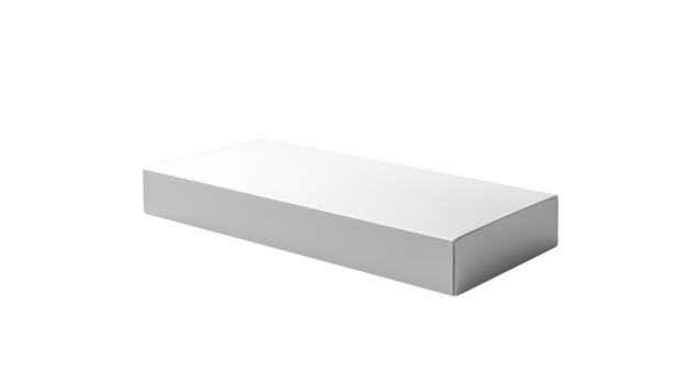 simple, rectangular white box with smooth surface, ideal for packaging or storage png