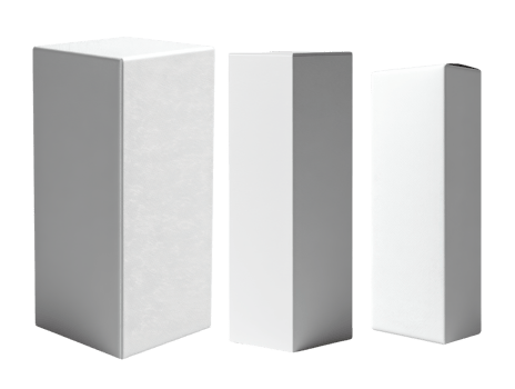 Minimalist white boxes in various sizes, perfect for packaging or display png