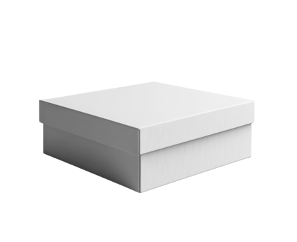 clean, white gift box with lid, perfect for packaging items elegantly png