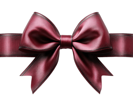 Elegant pink satin bow with ribbon, perfect for gifts and decorations png