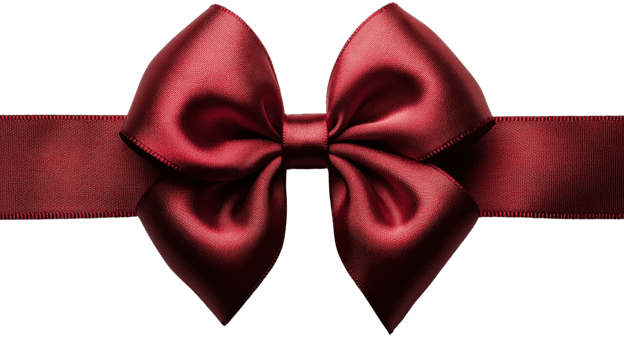 A red satin bow with smooth finish, perfect for gifts and decorations png