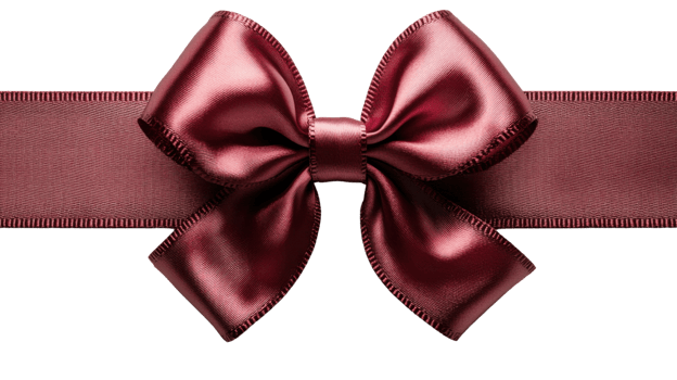 Elegant pink satin bow with ribbon, perfect for gifts and decorations. png