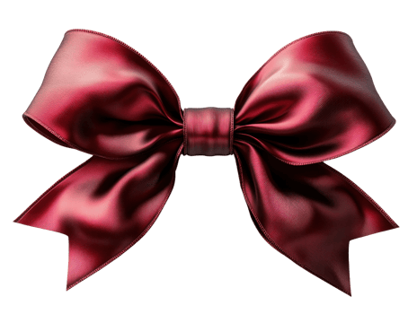 vibrant red satin bow with elegant loops and tails, perfect for gifts or decorations png