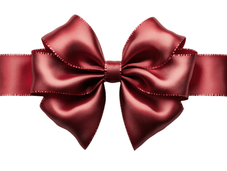 Elegant red satin bow with ribbon, perfect for celebration png