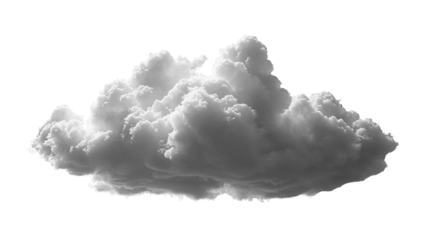 Fluffy white cloud against transparent background, ideal for design projects png