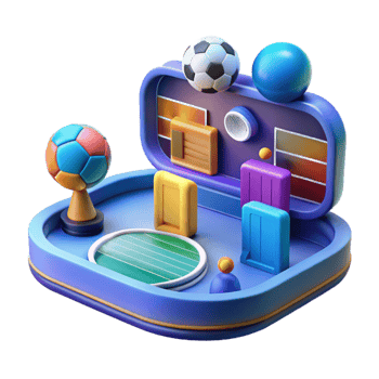 3D Soccer Trophy Field Game Case png