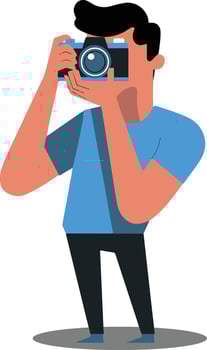 A man taking a photo with a camera vector