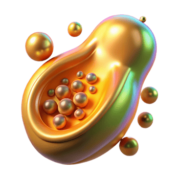 Abstract Gold Vessel with Pearl Spheres png