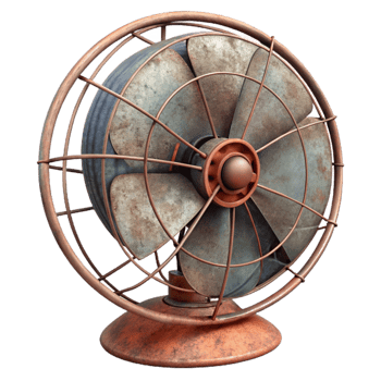 Rustic Vintage Metal Fan Antique Cooling Device png