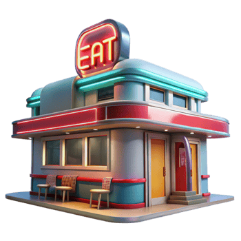 Retro Diner Neon Lights, Classic Design png